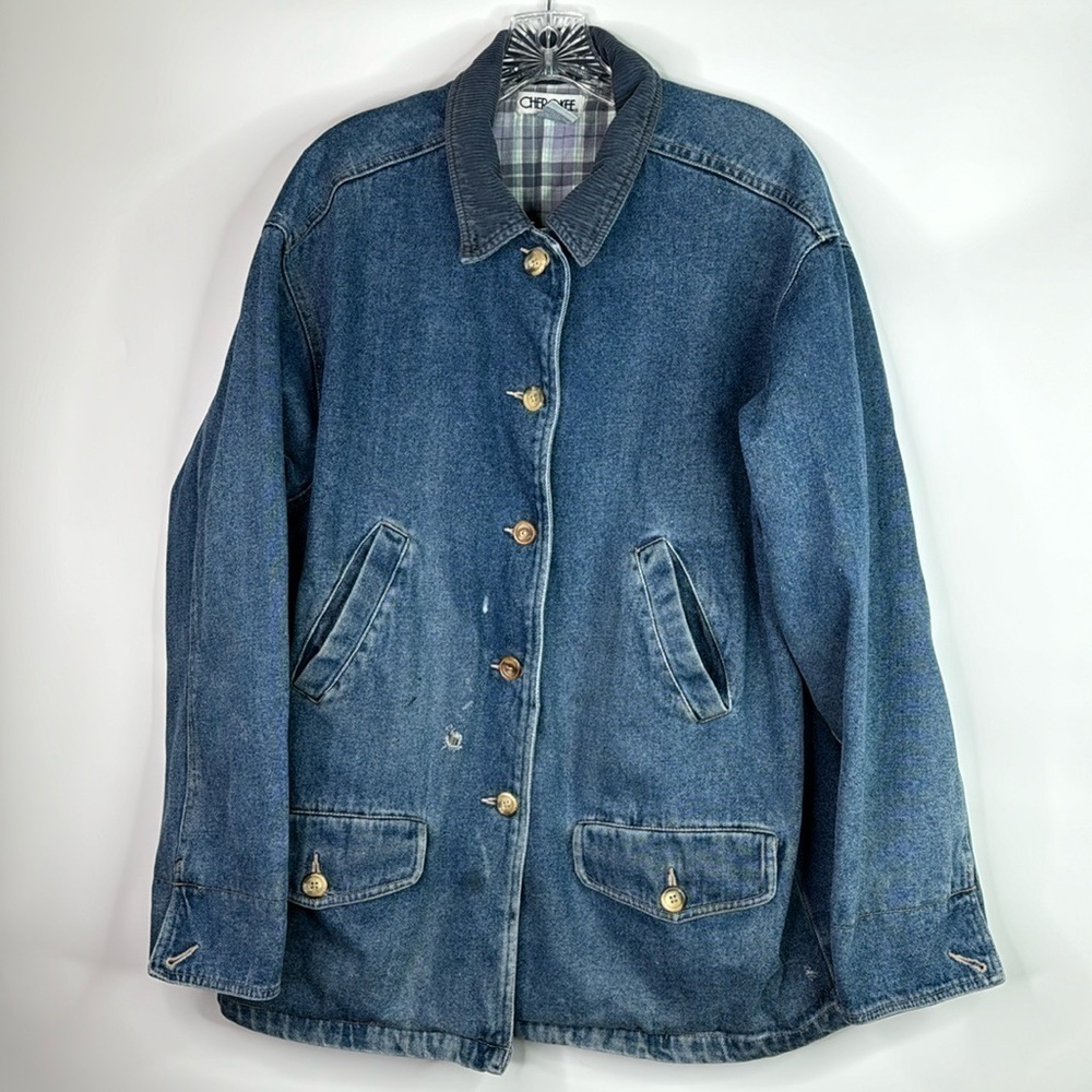 Vintage Cherokee Lined Denim Chore Rancher Jacket Size Medium